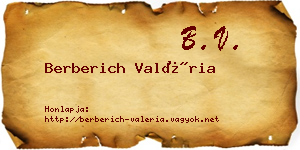 Berberich Valéria névjegykártya